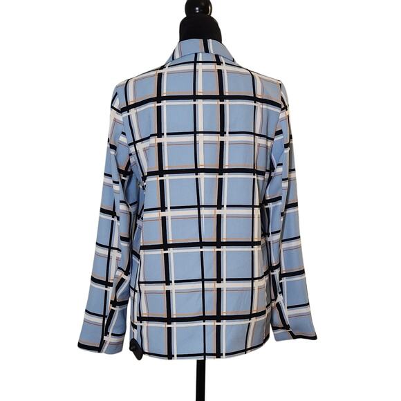 TOPSHOP Blazer in Window Pane Blue Plaid, Size 6 - Picture 3 of 14
